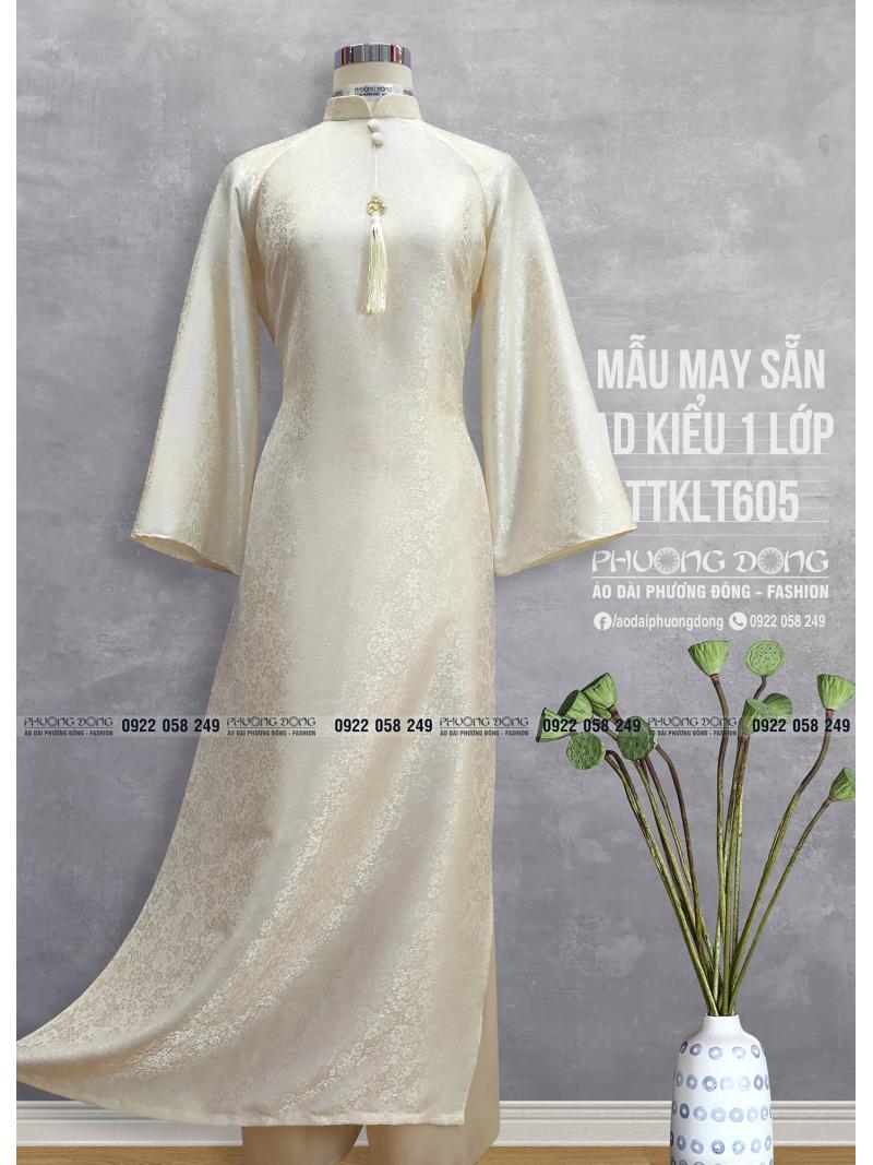 Áo Dài Phom Trẻ Gấm Lụa Phom Suông TTKLT605